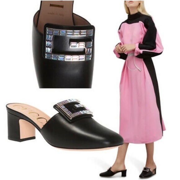 ❌ SOLD ❌ Gucci Black Madelyn Square Crystal G Mules Size 36.5 - Picture 7 of 7